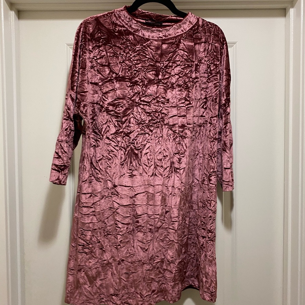 Pink velvet dress